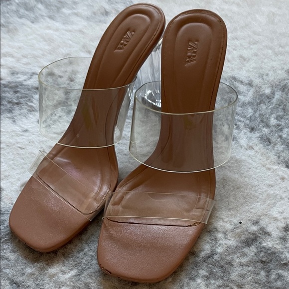 Zara Women's Transparent and Tan Heels - Picture 8 of 10
